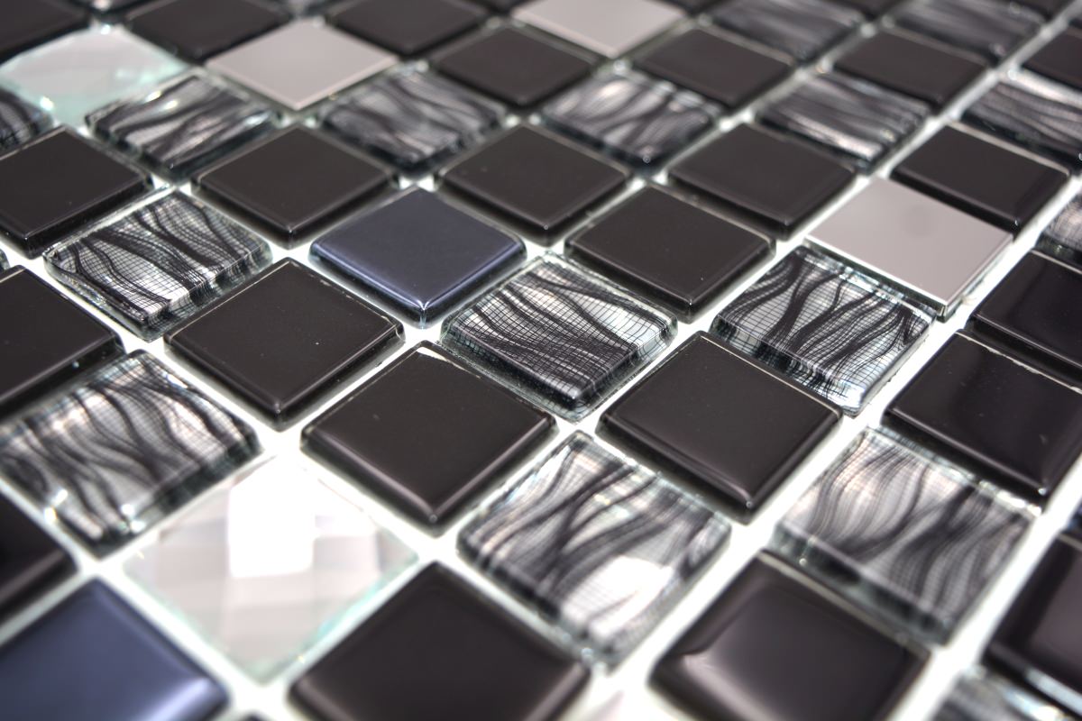 Metallic Black Mosaic Tile