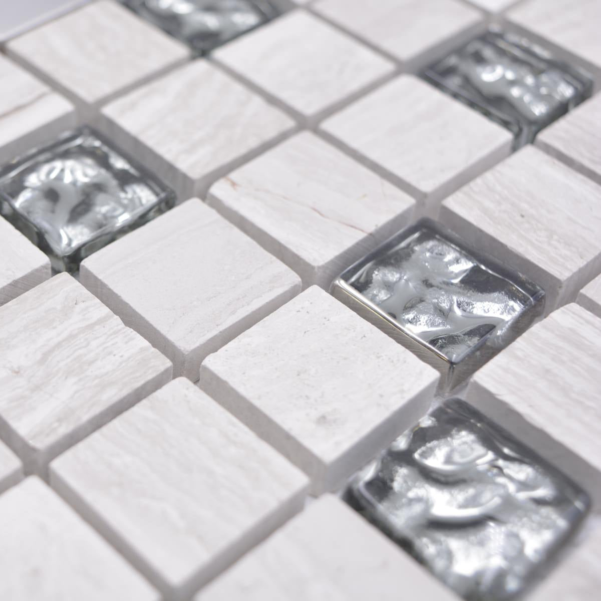 Metal stone mosaic tile 