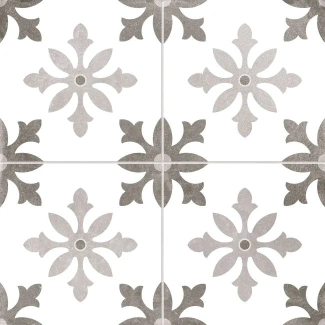 Grey Patterned Matt Ceramic Wall and Floor Tiles