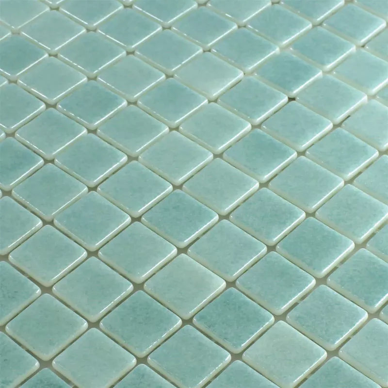 cyan green swimming pool mosaic tiles