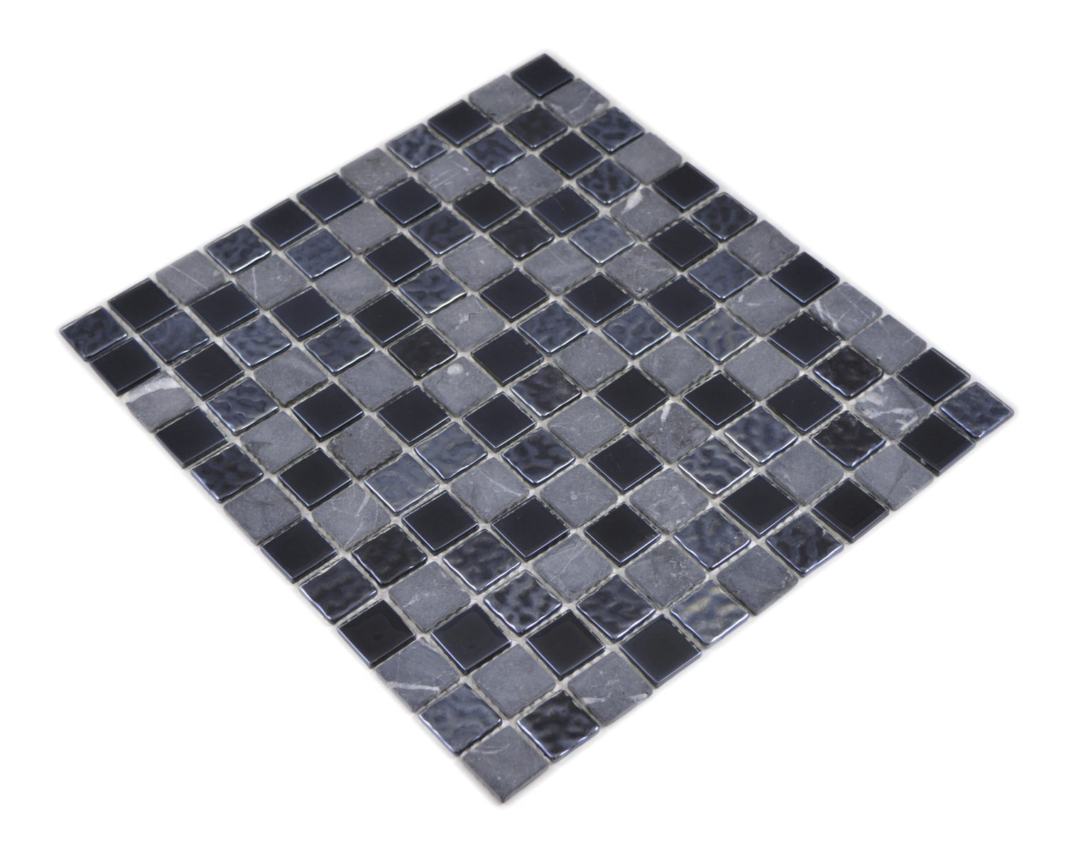 Melania Crystal & Stone Mosaic Tile – 25x25mm