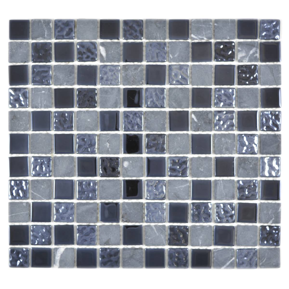 Melania Crystal & Stone Mosaic Tile – 25x25mm