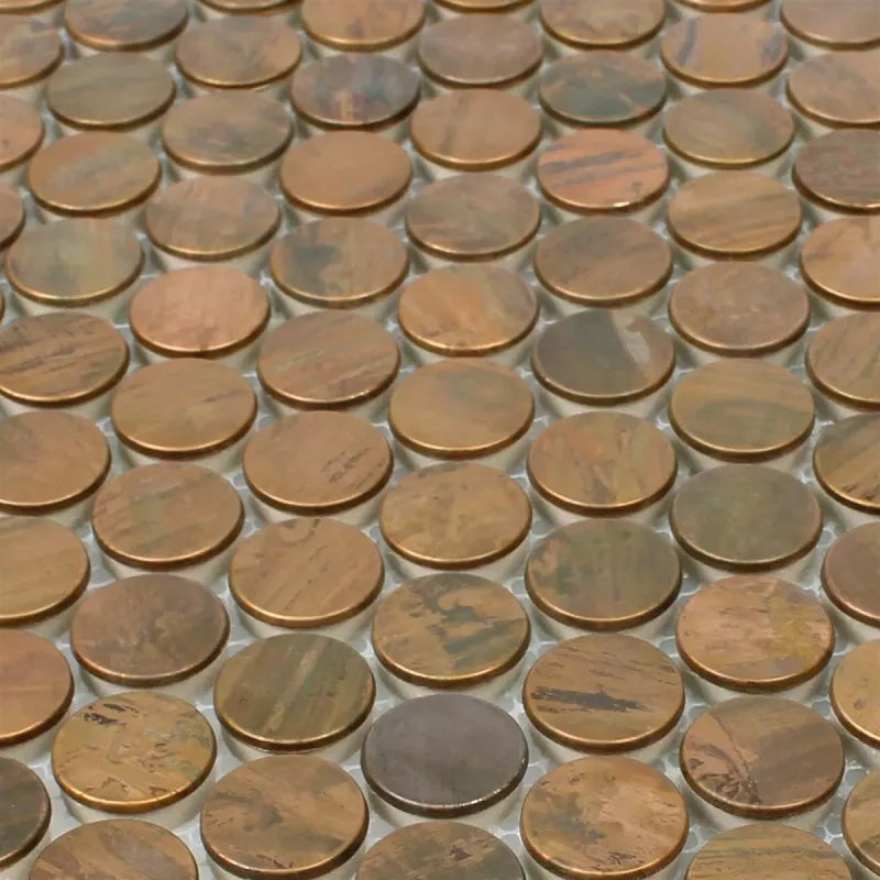 metal penny mosaic tiles