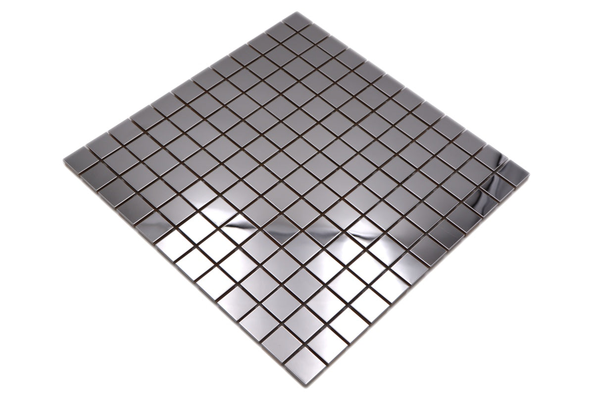 Square Metallic Silver Gloss Mosaic Tile