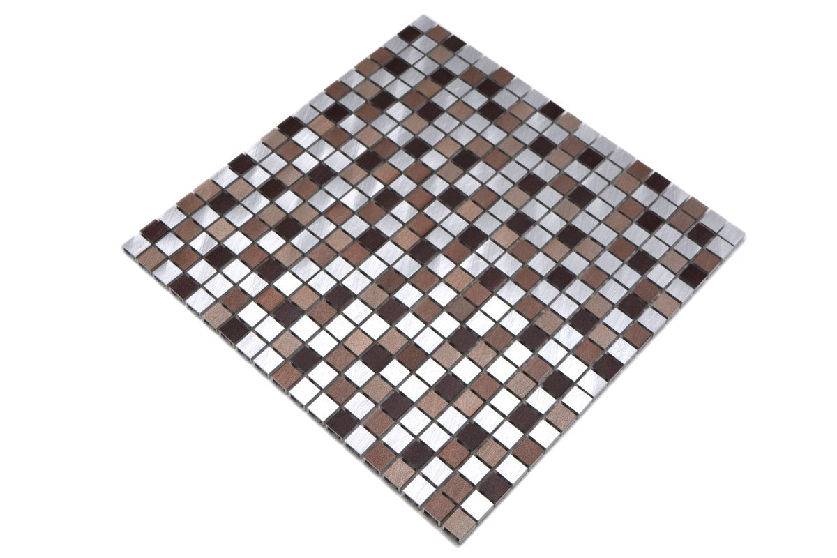 Metallic Silver Mocha Gloss Mosaic Tiles
