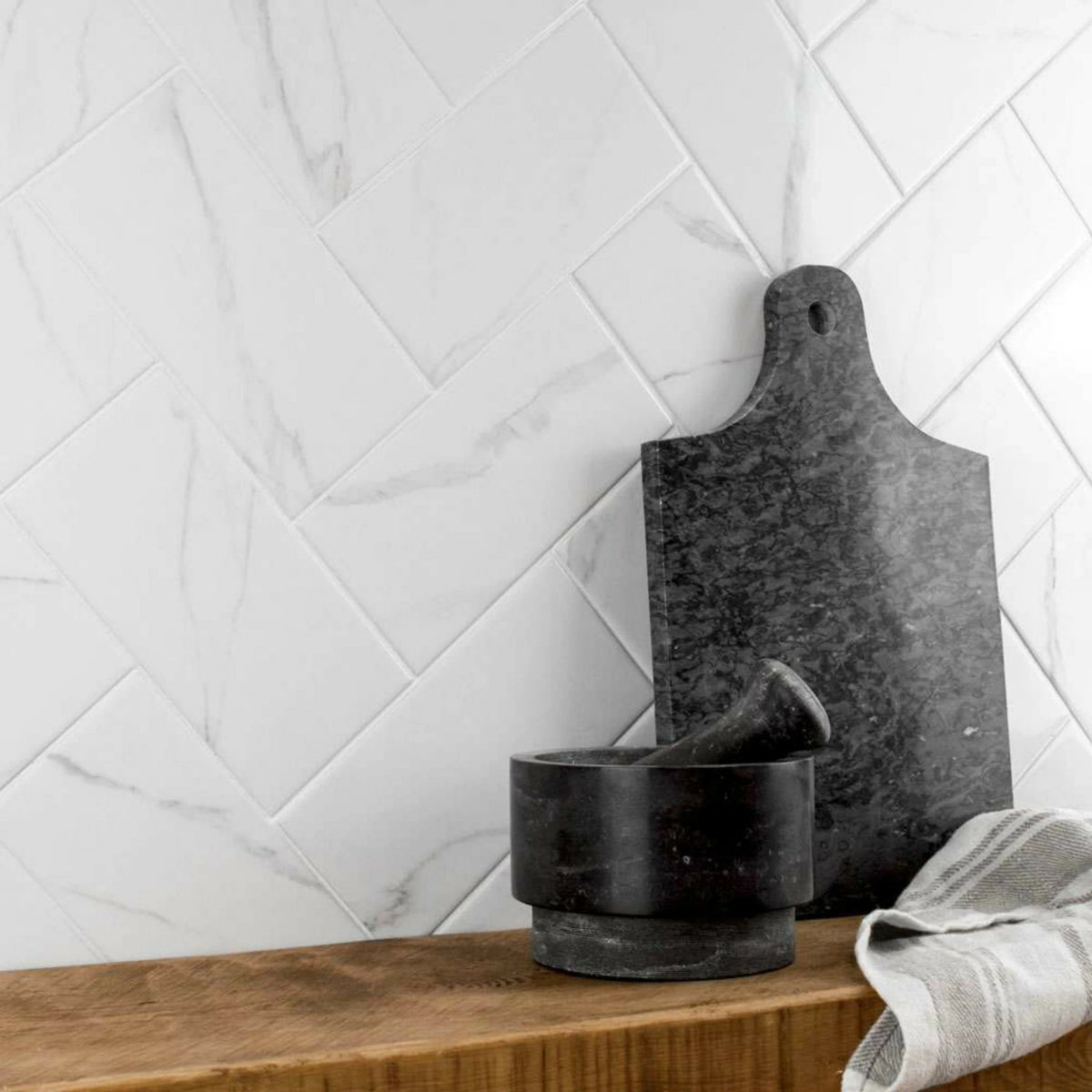 metro flat marble effect tiles