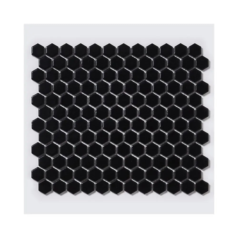 Microhex Black Matt Hexagon 300x260mm Mosaic Tile 23x23mm 