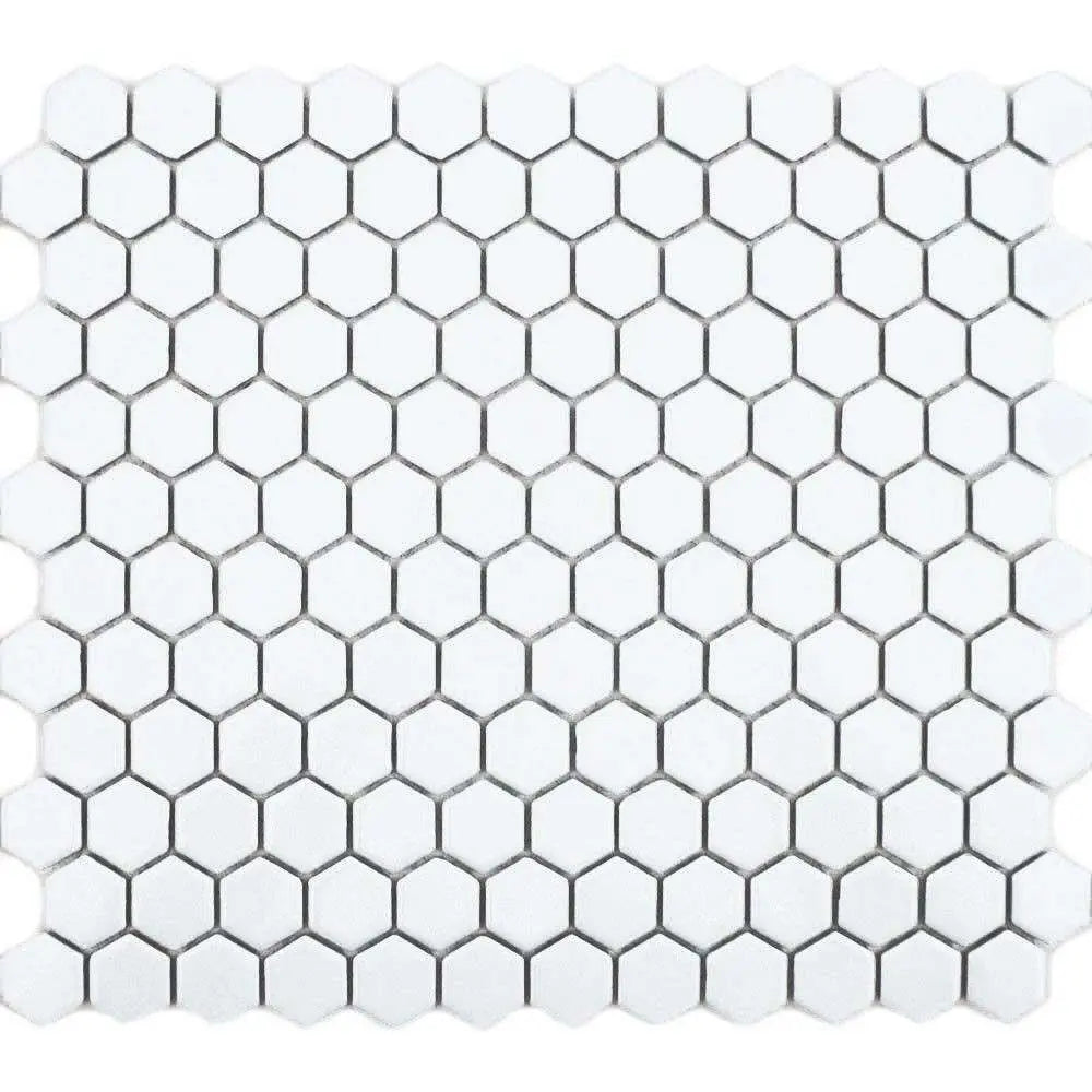 Hexagon White Matt Mosaic 23x23mm