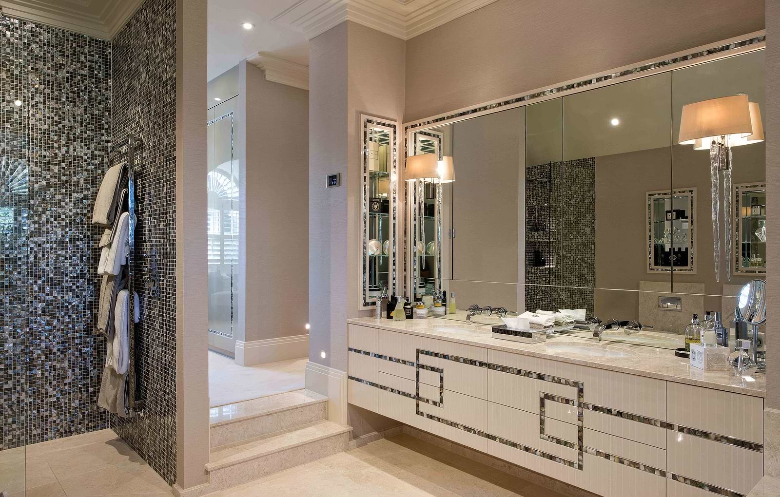 Mother Of Pearl Black Bathroom 
