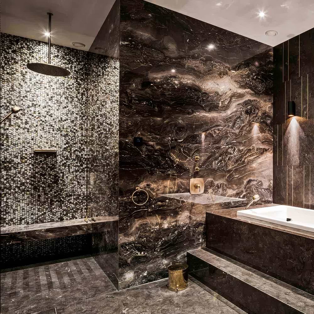 Luxury Bathroom Black Pearl Feature 