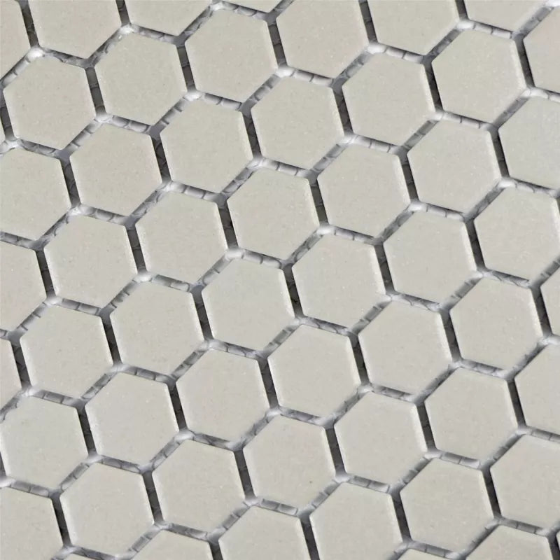 Grey hexagon mosaic tile