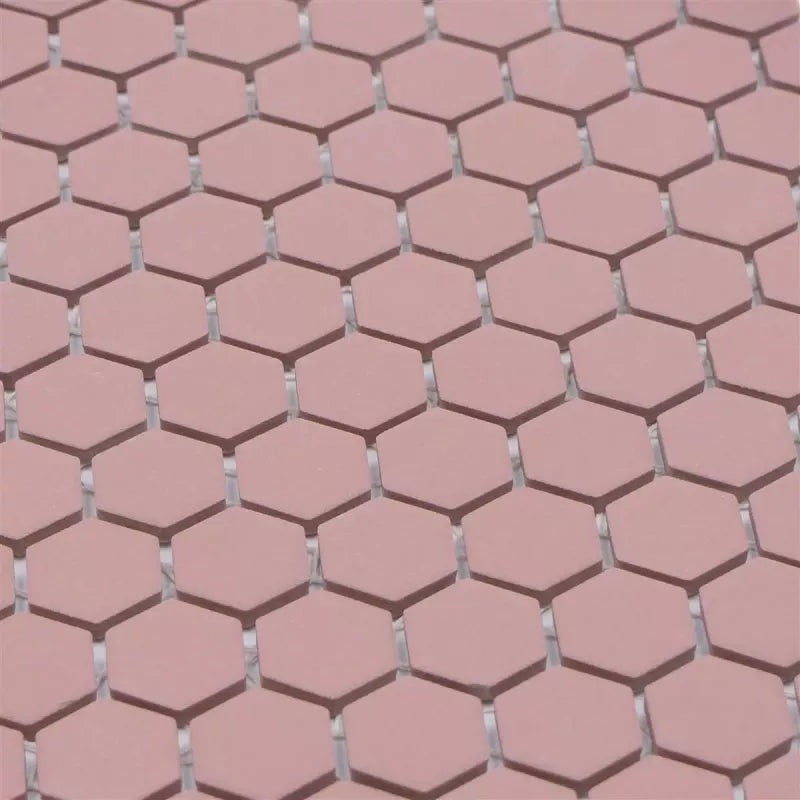 red anti-slip hexagon tile