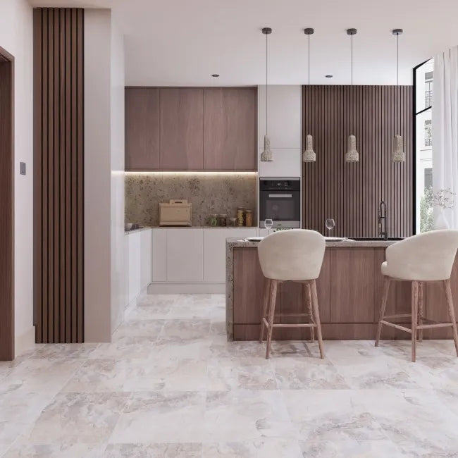 Light beige stone effect tiles  