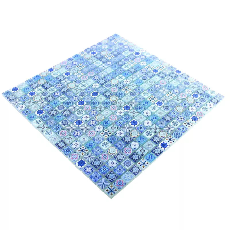 mix blue glass mosaic 