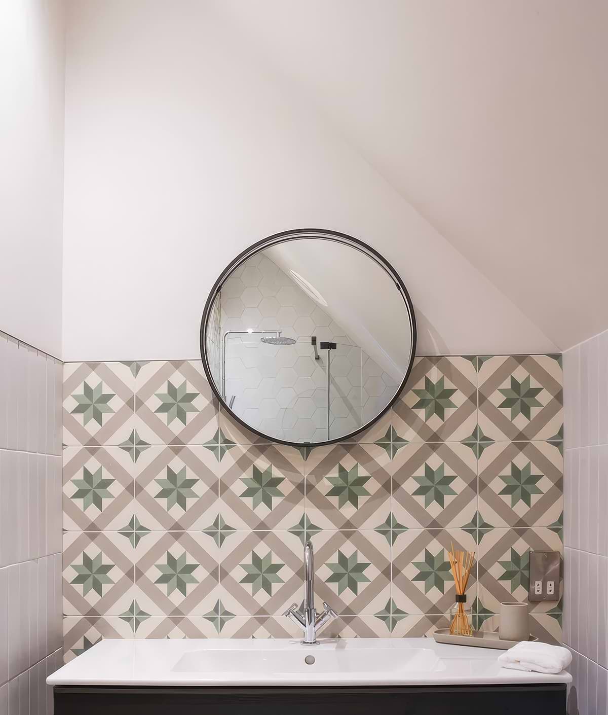 pattern green wall tiles