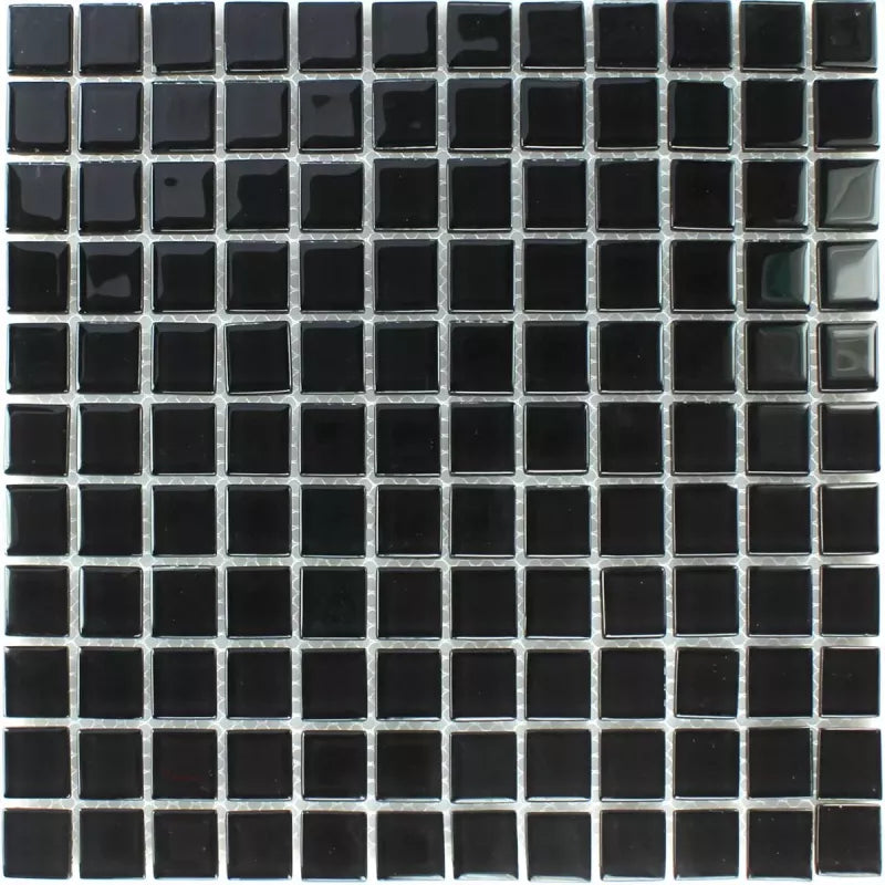 black mosaic tile