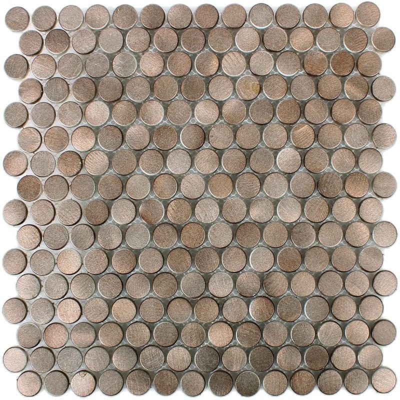 Mosaic Tiles Aluminium Metal Phantom Button Bronze - Luxury Tiles UK