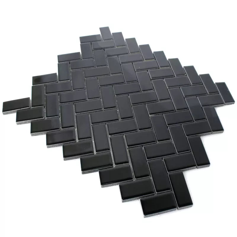 Black ceramic mosaic 
