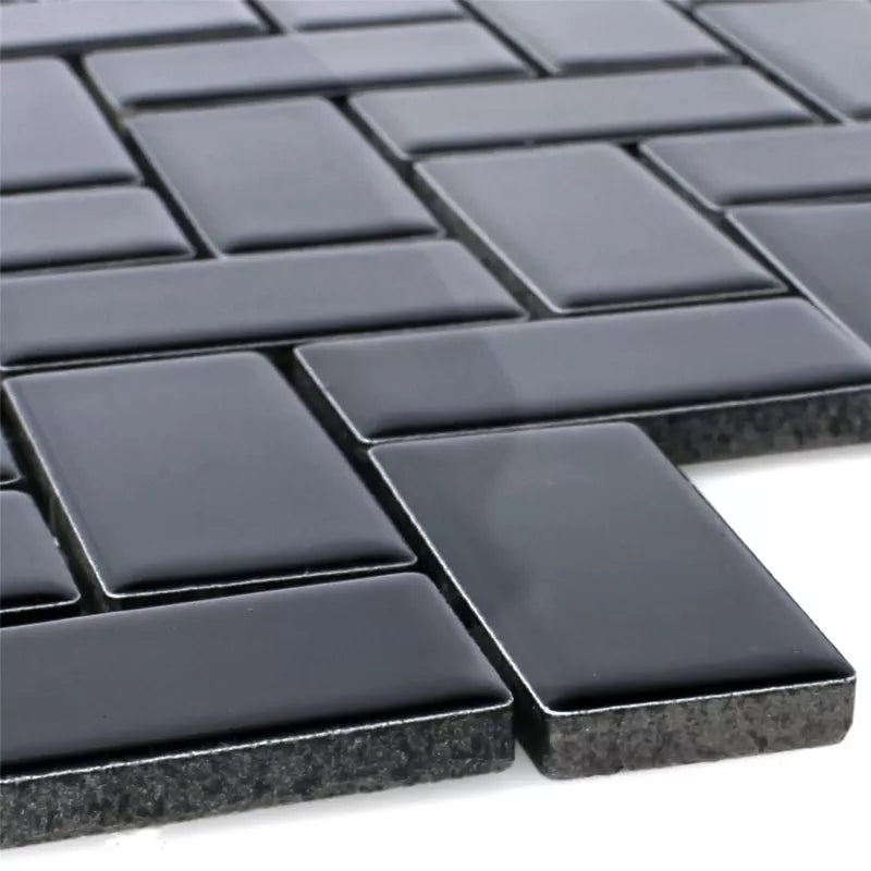 glossy black tile