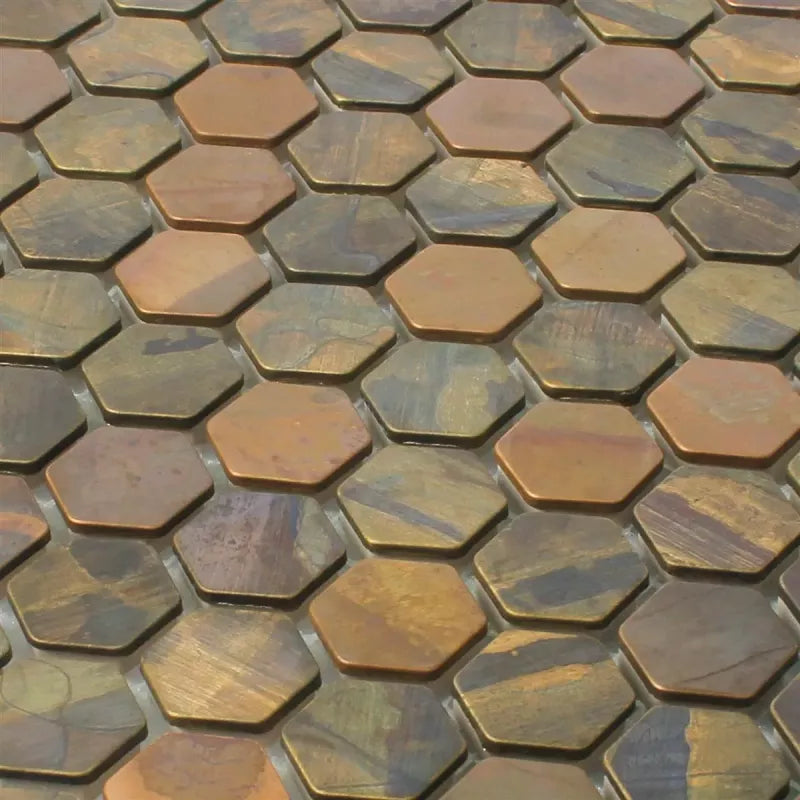 hexagon copper mosaic