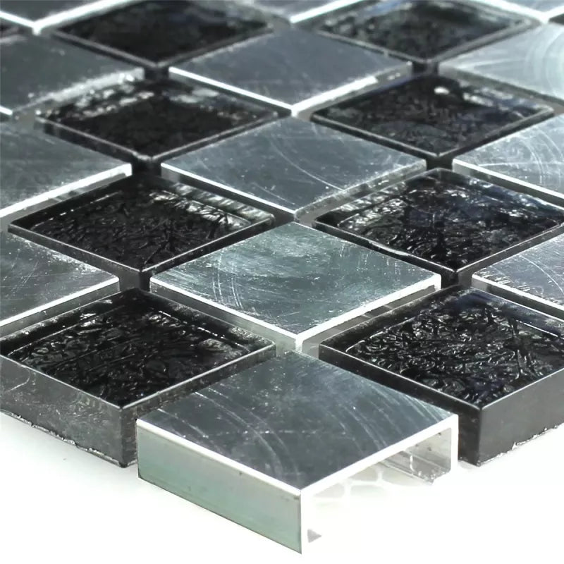 mosaic tiles black steel