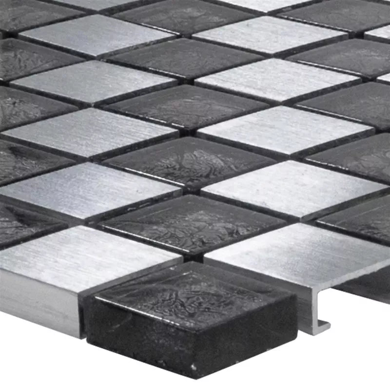 Black glass mosaic tile 