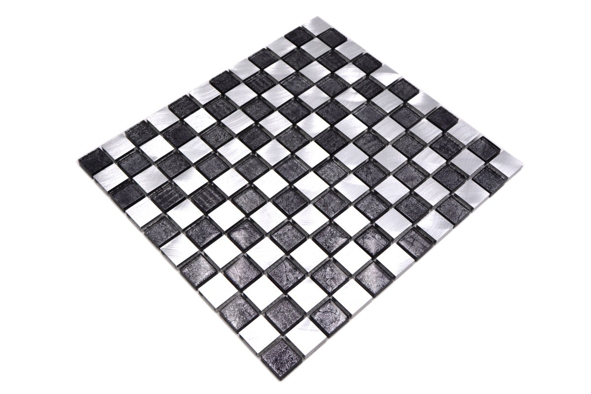 metal and glass mosaic tiles 