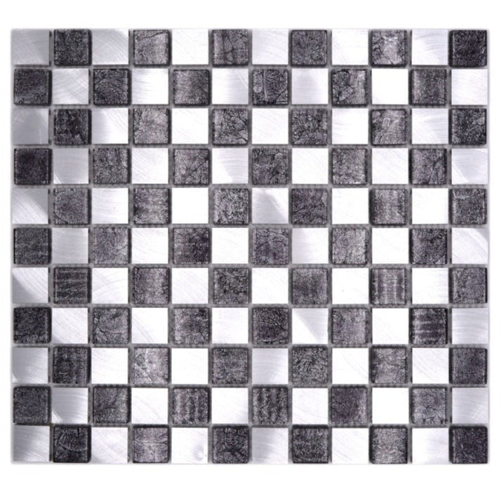 Glass mosaic tiles black and silver