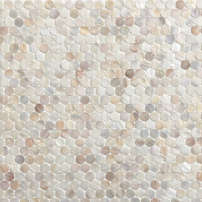 Mother Of Pearl Natural Shell Penny Mosaic Tile | Luxury Tiles UK
