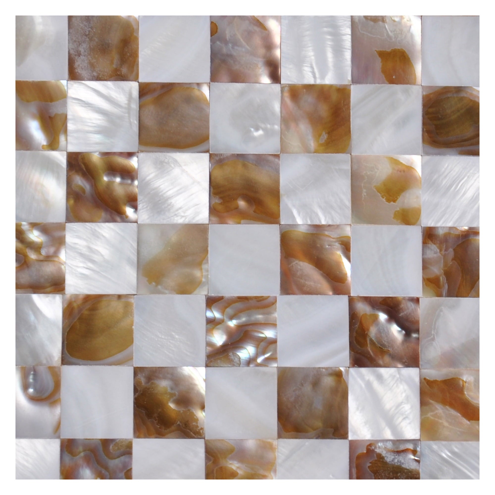 Natural pearl chessboard mosaic 