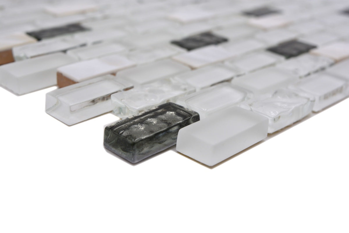 white glass mix mosaic 