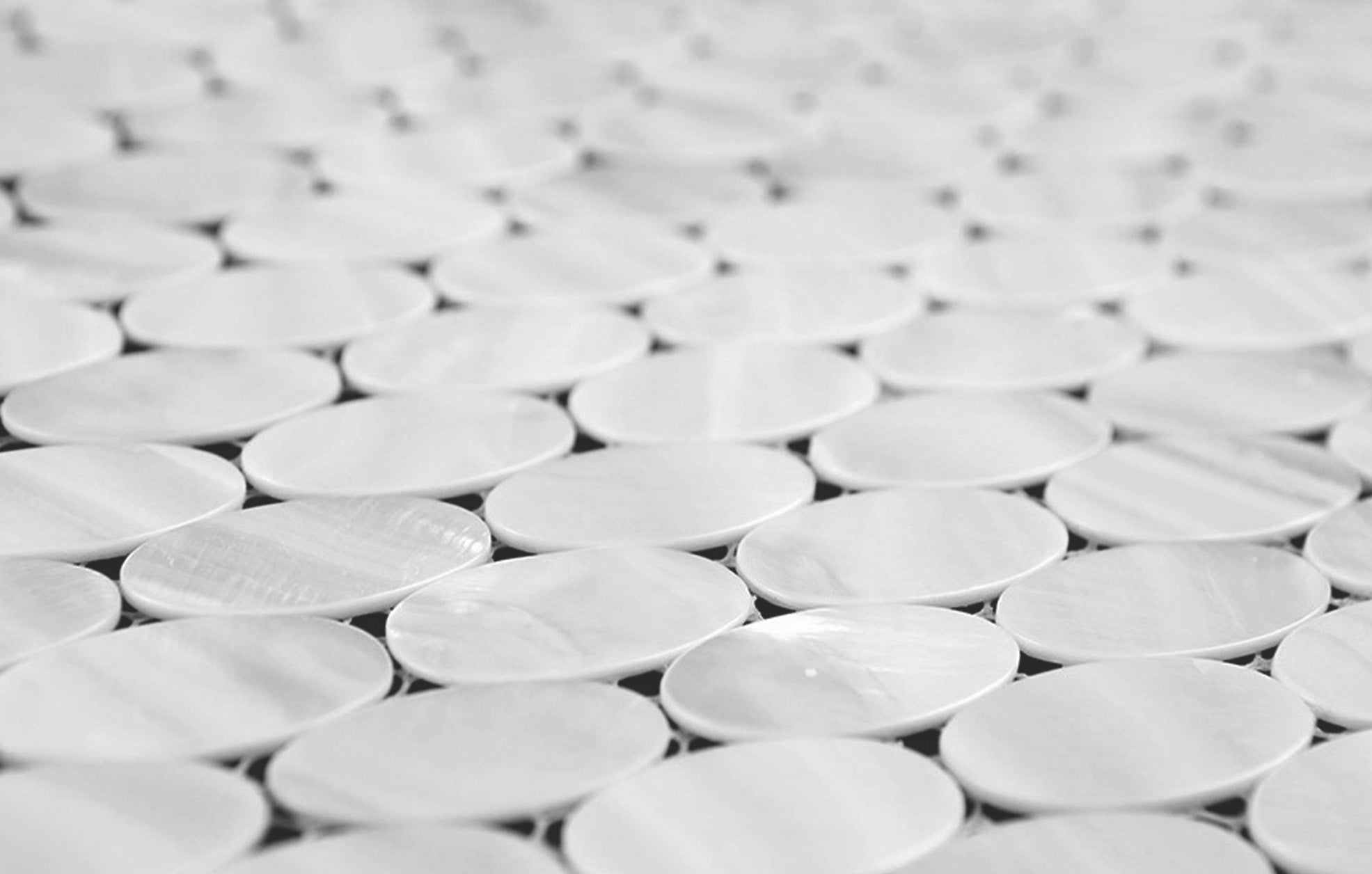 white penny pearl mosaic 