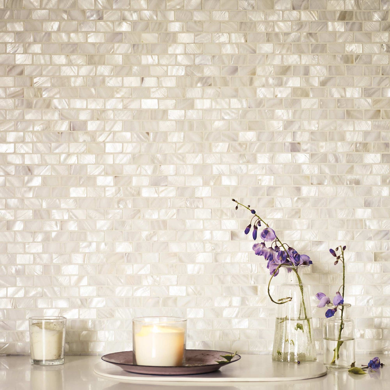 Mother of pearl mosaic brickbond style