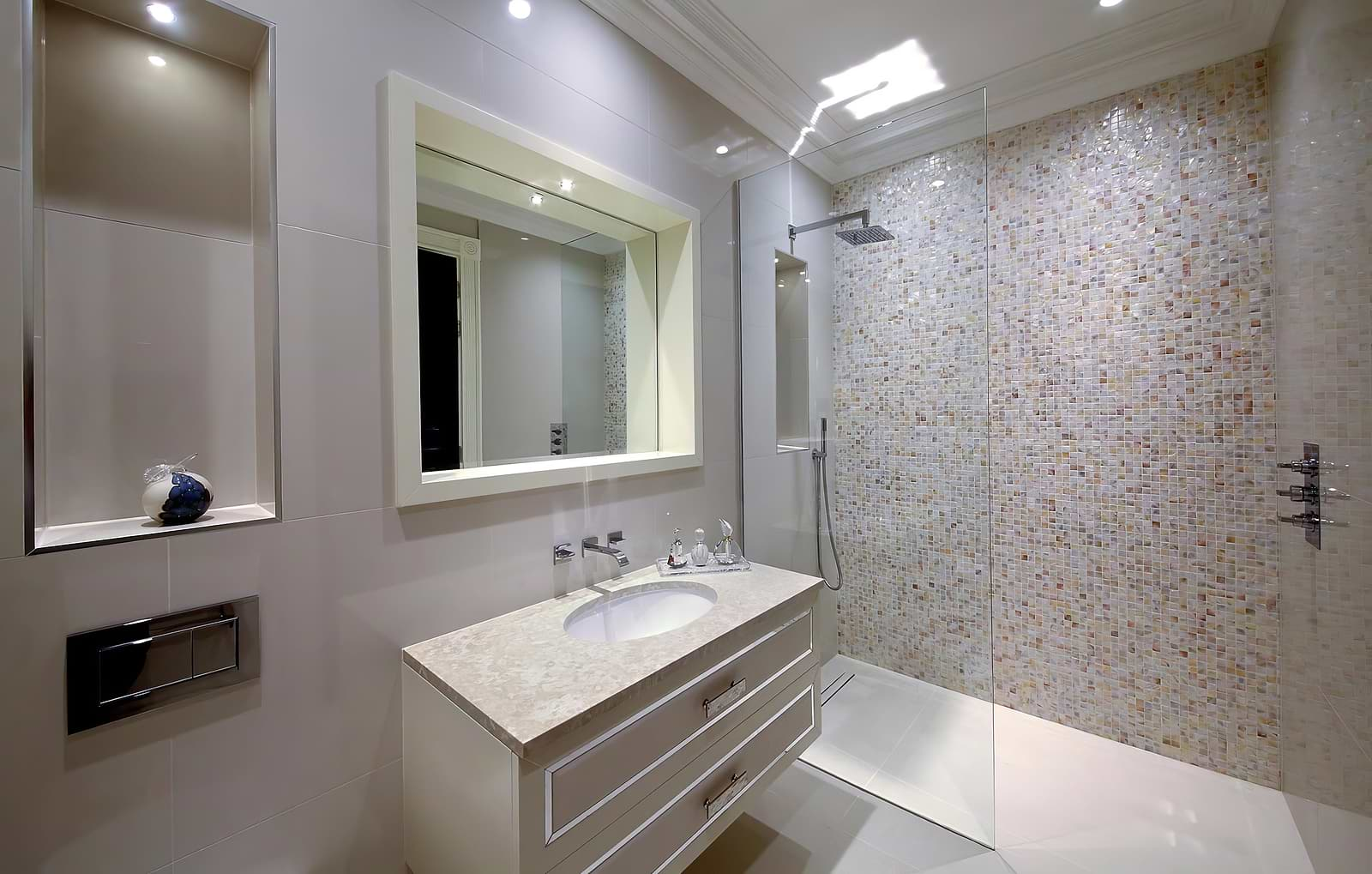 Mother of pearl bathroom mosaic tiles