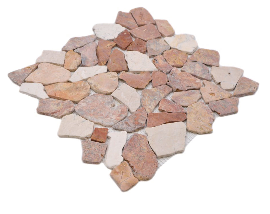 Natural Stone Sunset Flat Pebble Marble Mosaic Tiles - Luxury Tiles