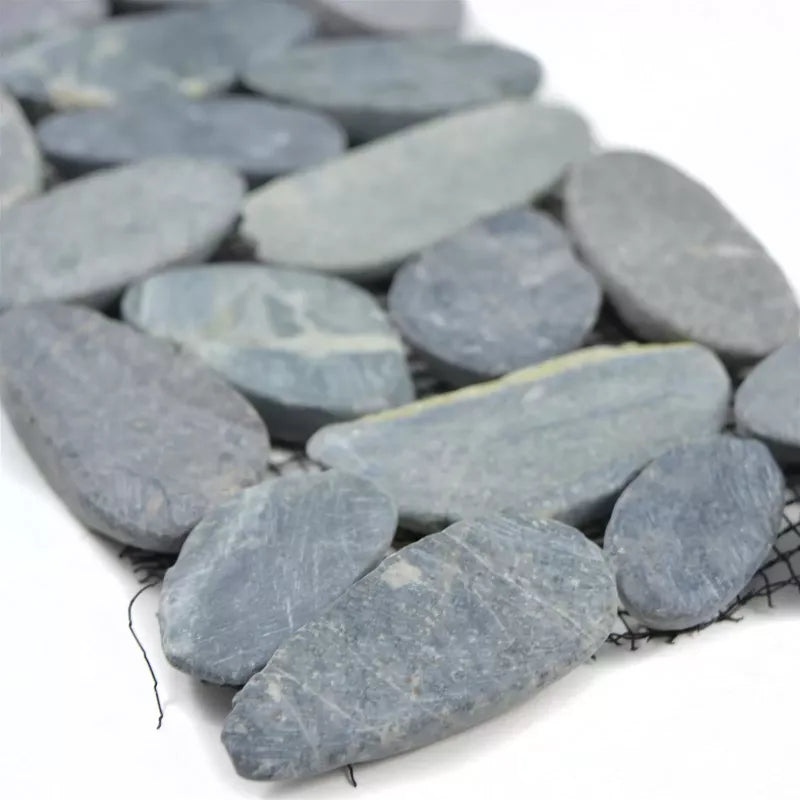 black flat cut mosaic 