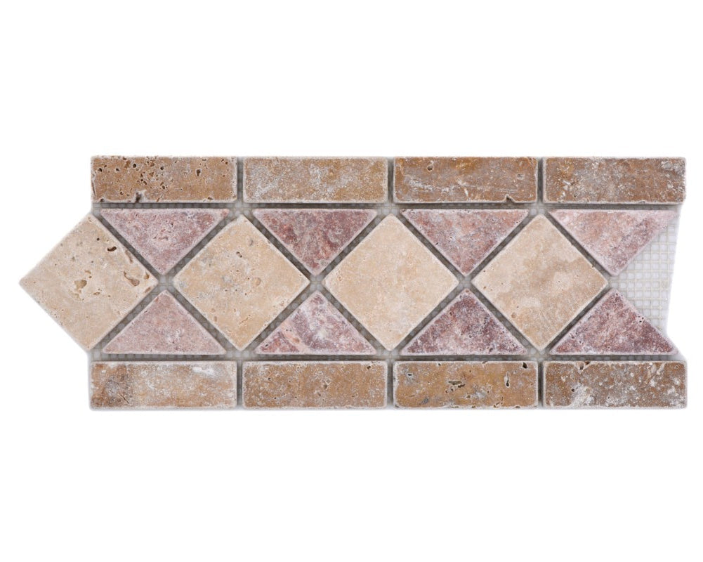 travertine multicolour border mosaic 