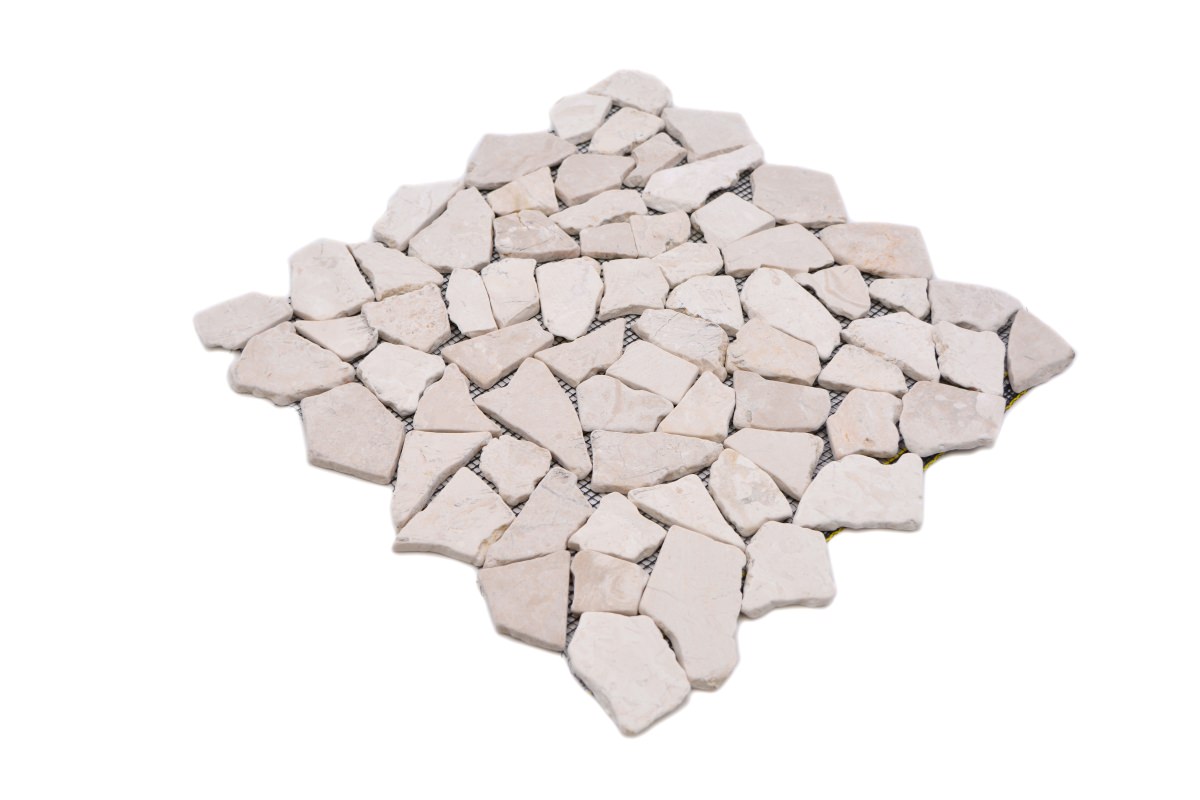 Natural Stone White Cut Pebble Mosaic Portofino Tiles