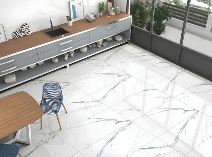 green effect polished porcelain 