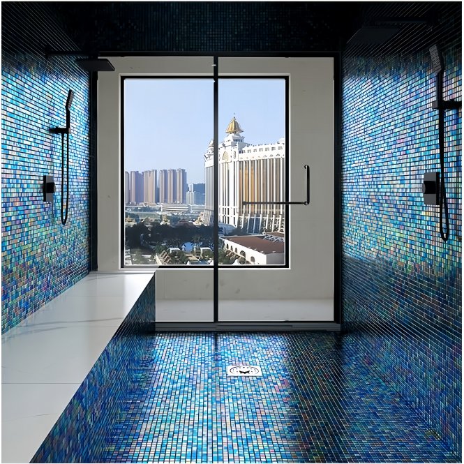 Nebula mosaic shower room setting