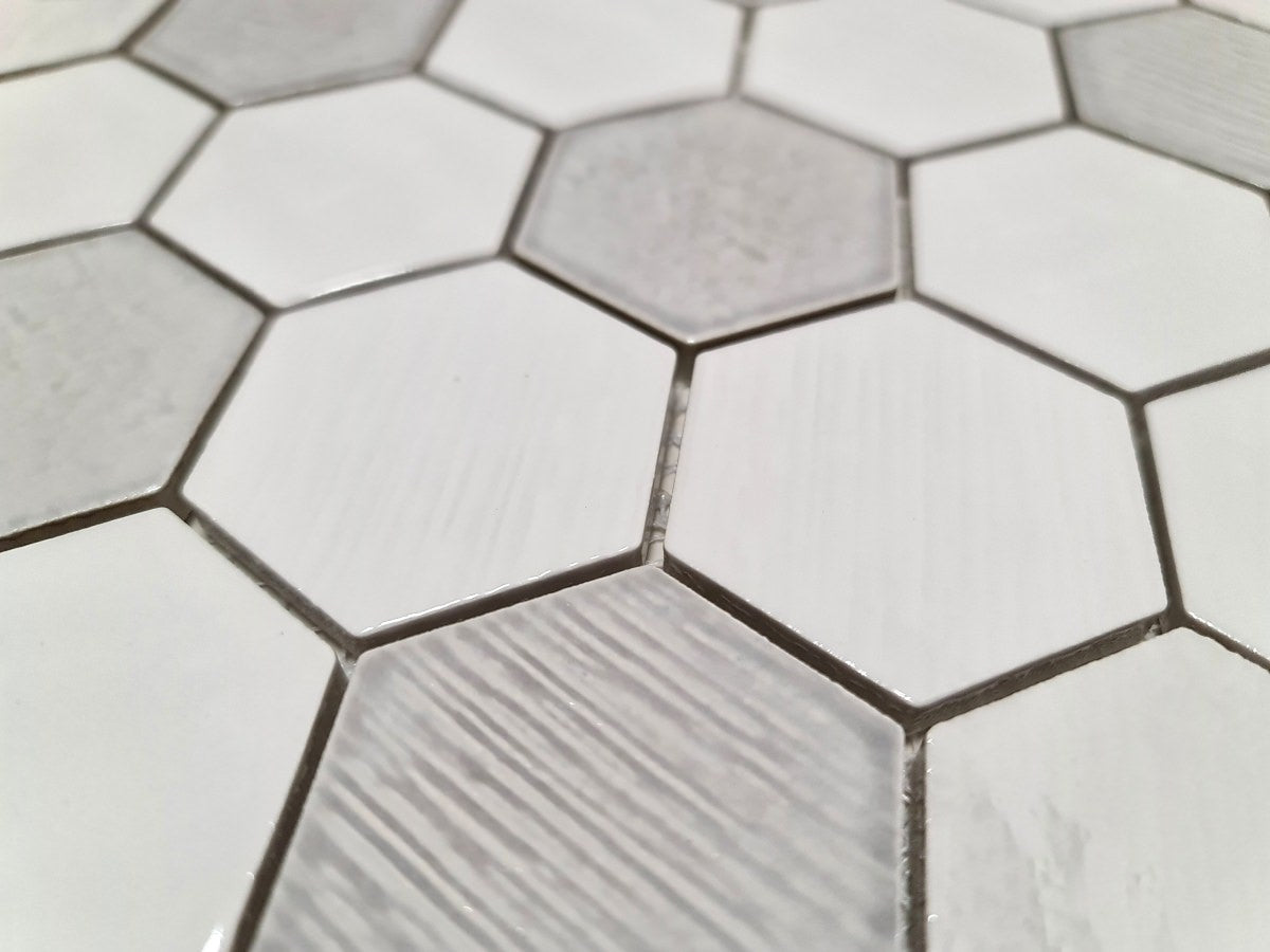 mixed white mosaic tile 