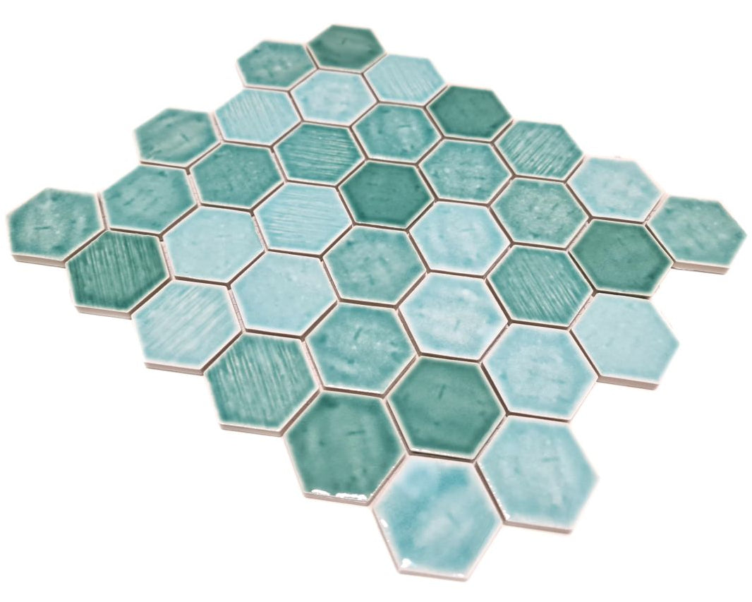 Green mix hexagon mosaic 