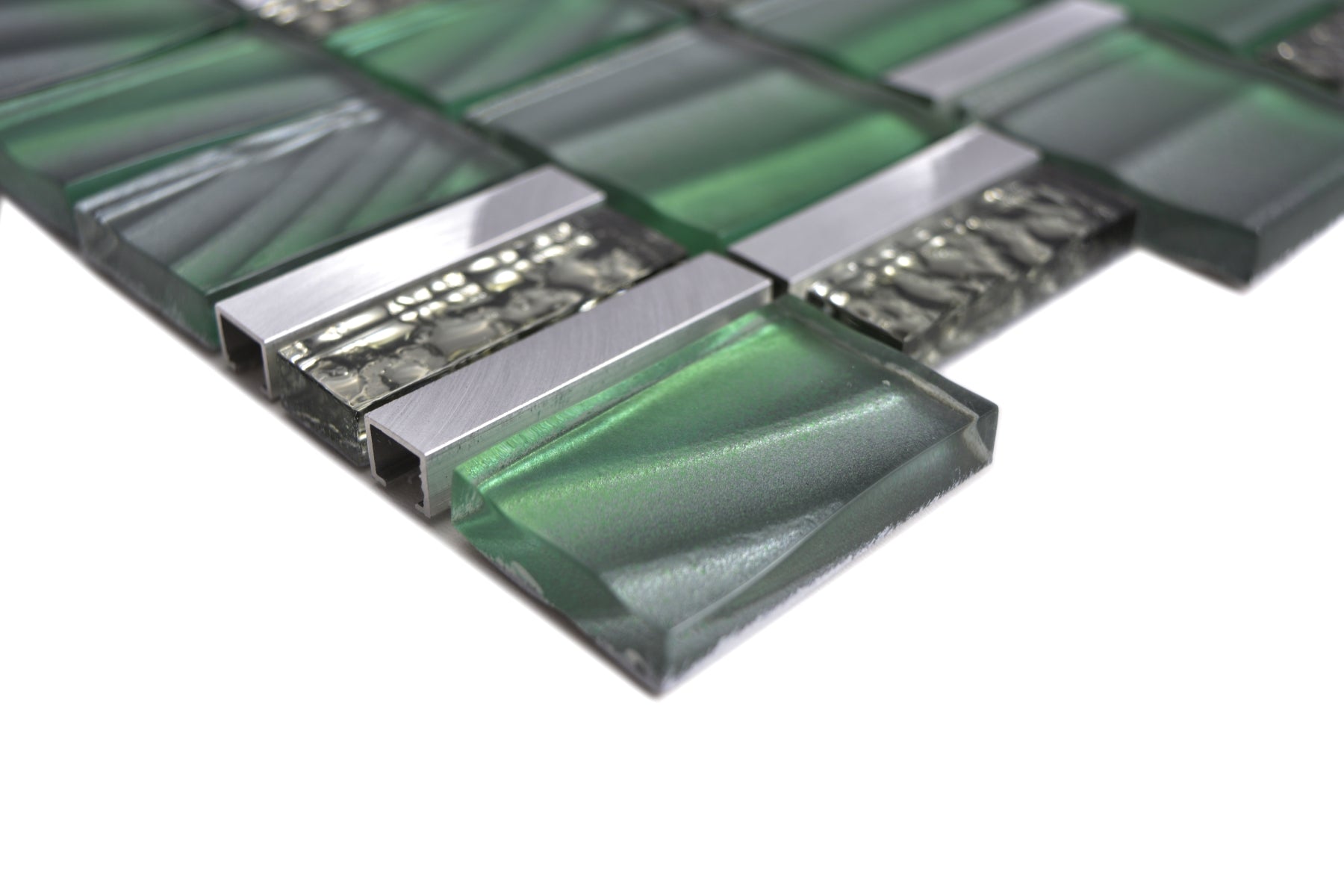 Transluent Tile Neom Green Gloss Verdant Translucent Mosaic Tile