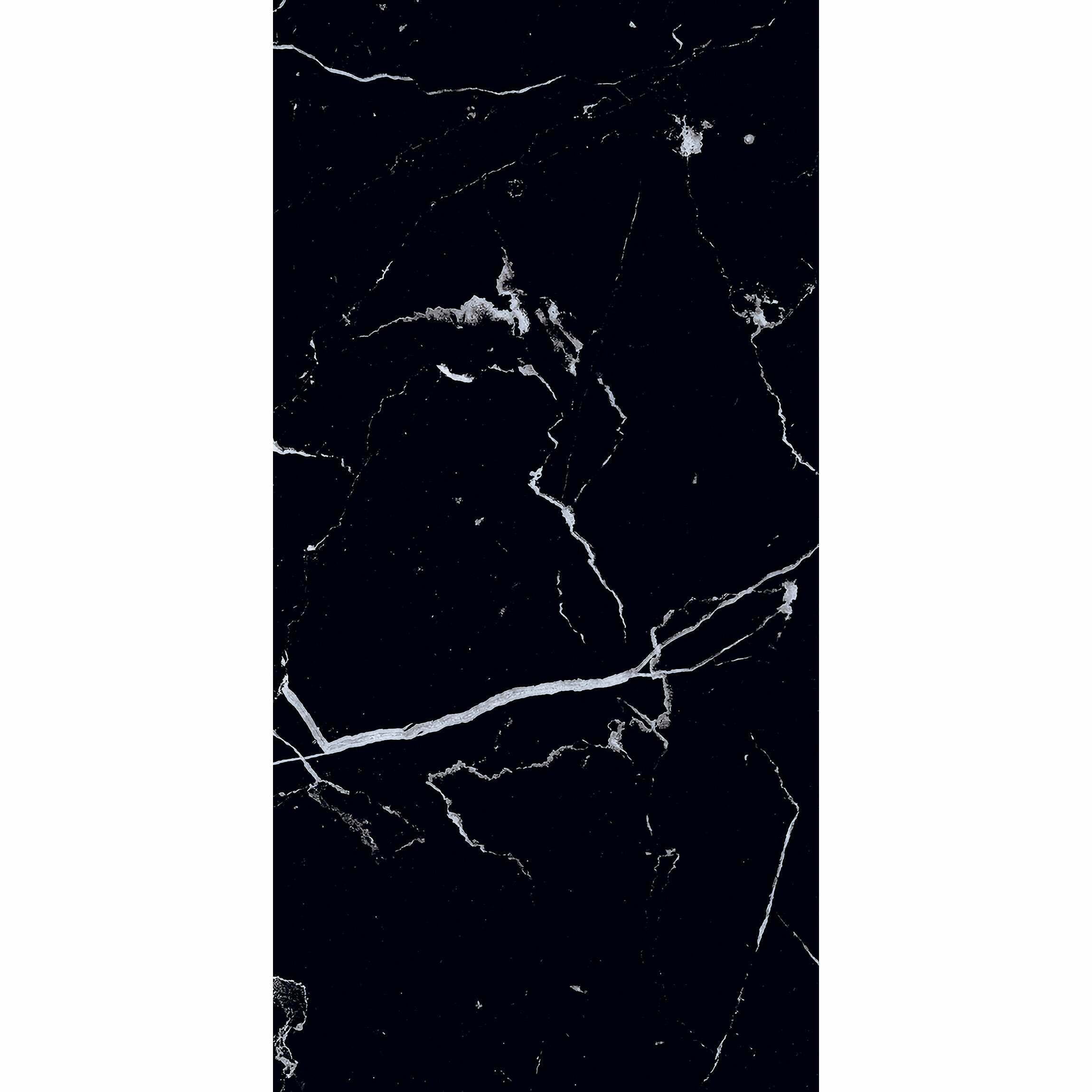 Black marble effect tile