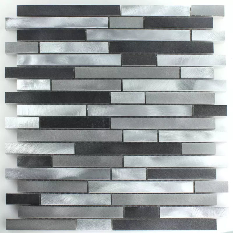 grey metal mosaic tile