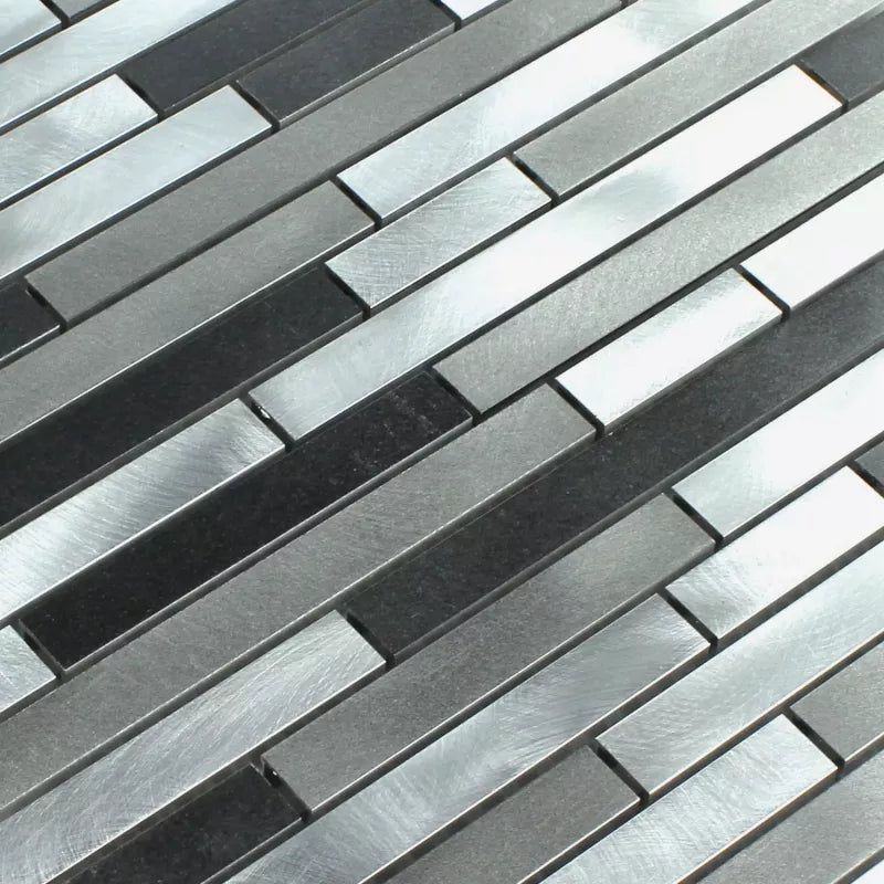 linear silver matt mosaic 
