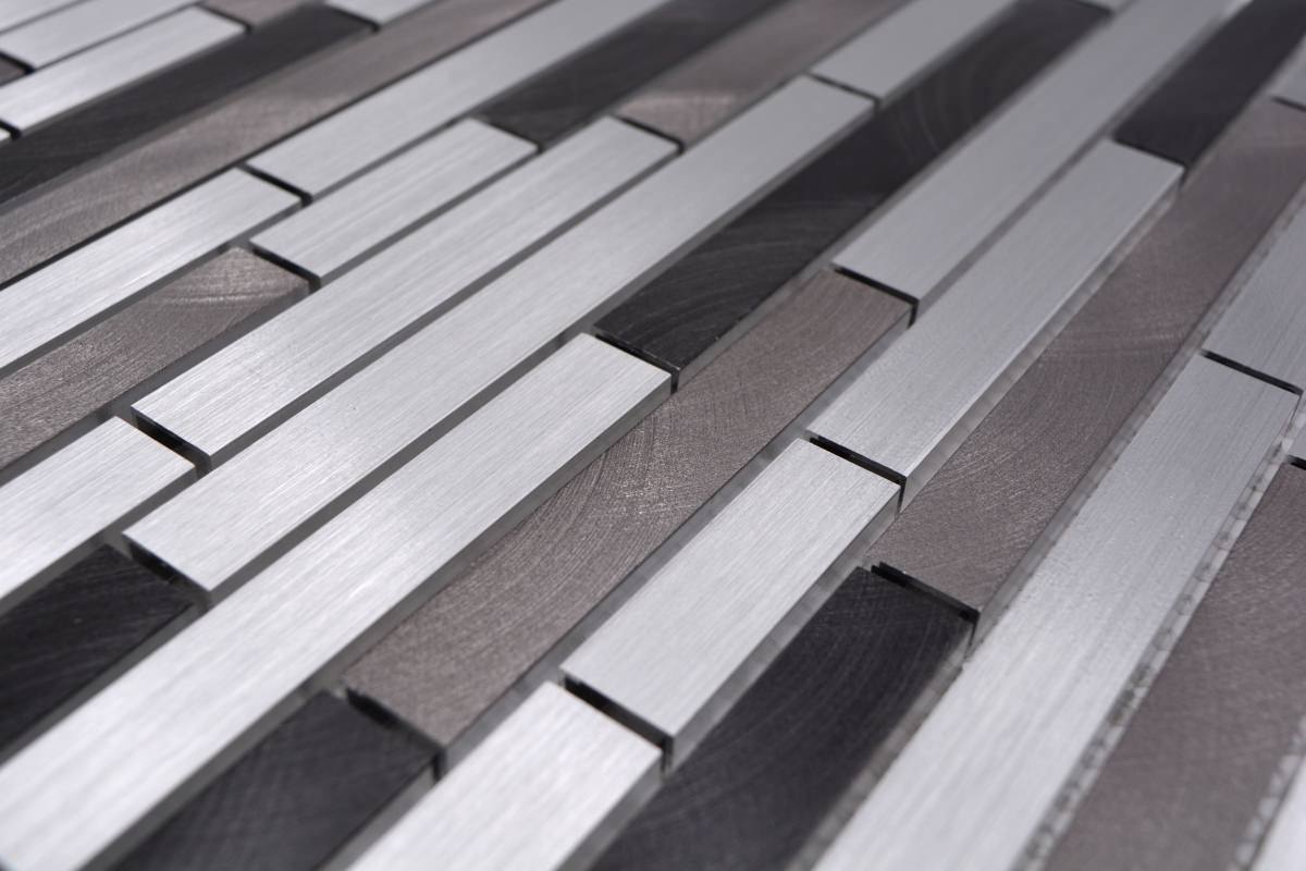 brush grey mosaic tile