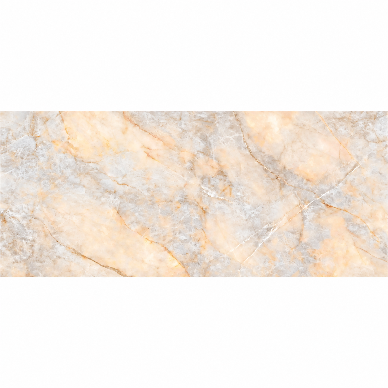 Single Opaline Pearl 60 × 120cm tile showing clouded cream and grey colouring with delicate pink and gold veins.