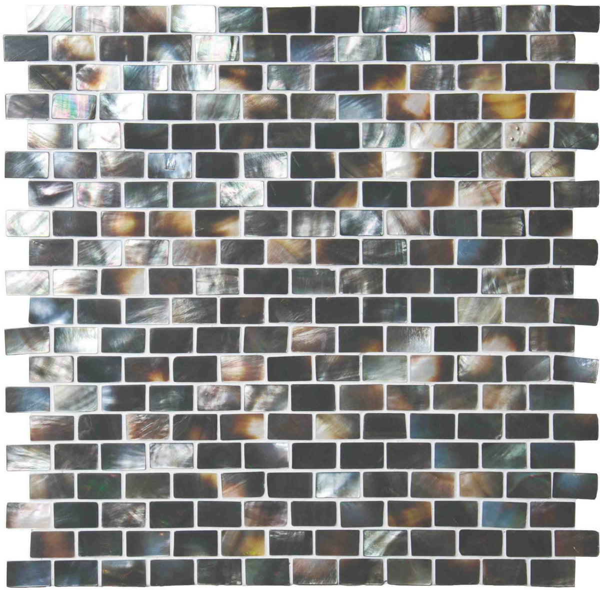 Original Style Mother of Pearl Dark Brickbond Shell Mosaic Tile - Luxury Tiles UK