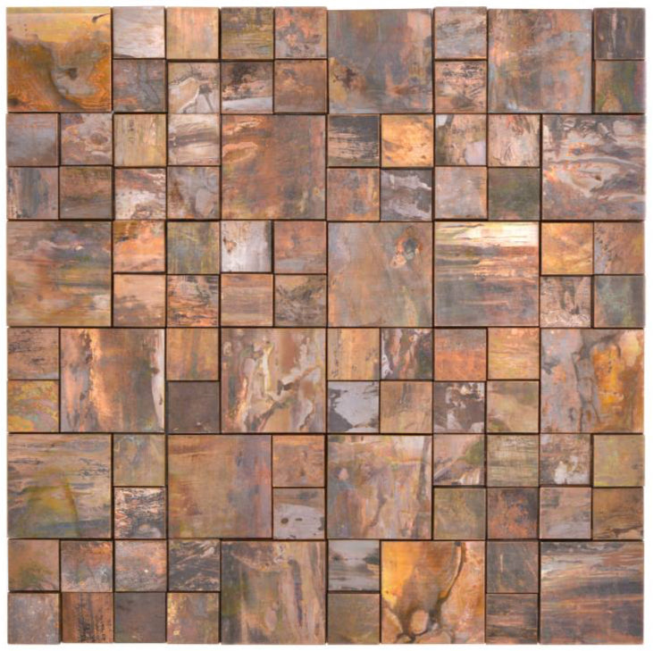Oxidised Copper Bronze Mosaic Tile